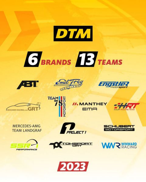 DTM 2023 6 brands 13 teams