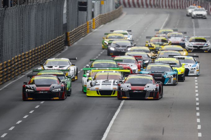 Macau GT World Audi en Porsche frontrow