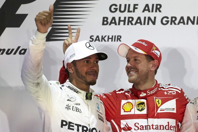 Lewis Hamilton en Sebastian Vettel Formula 1