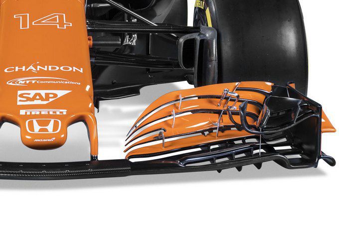 McLaren voorvleugel en sponsors