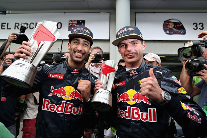 Daniel Ricciardo en Max Verstappen