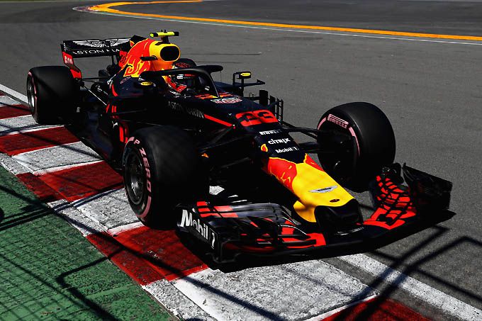 Max Verstappen in 2019 met Honda F1-motoren
