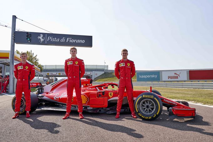 Ferrari debuut Schumacher Ilott Shwartzman