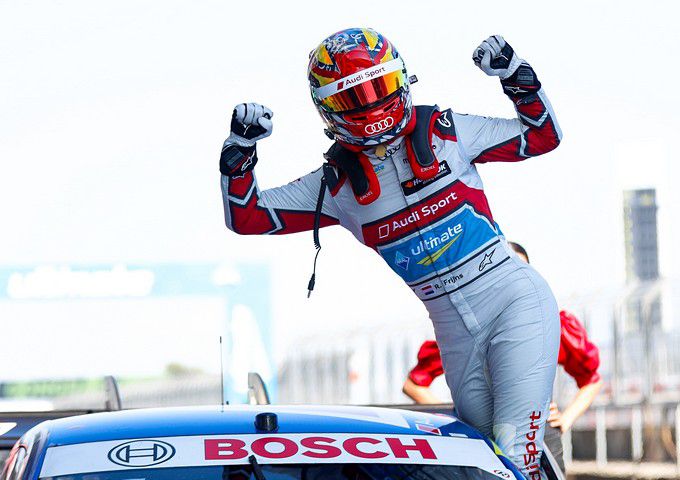 DTM Nrburgring Robin Frijns houdt titelaspiraties in leven met derde zege in een turbulente race: Slecht voor mijn zenuwen!