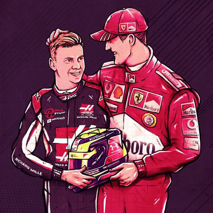 Mick en Michael Schumacher
