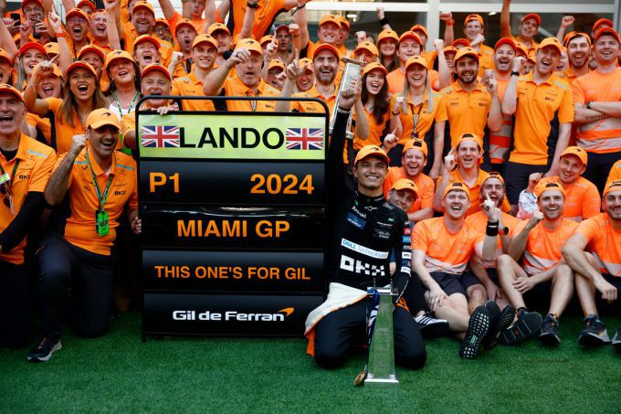 Team McLaren F1 overwinning Miami for Gilles