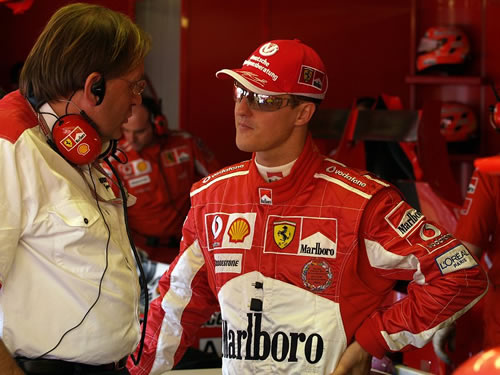 Kees v/d Grind en Michael Schumacher