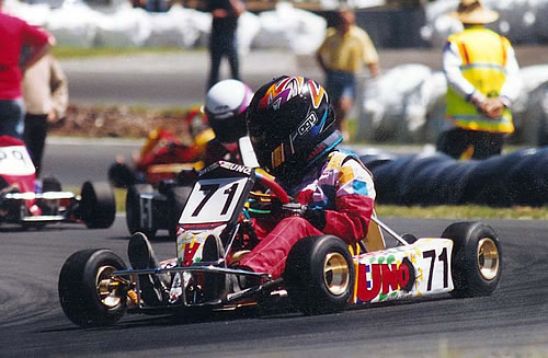 Chris van der Drift in de kart, 1997