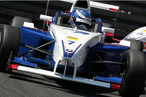 Chris van der Drift in actie met de Formule BMW op de Norisring
