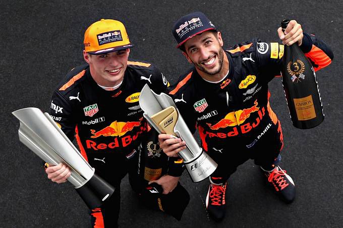 Max Verstappen en Daniel Ricciardo Formule 1 Red Bull Racing