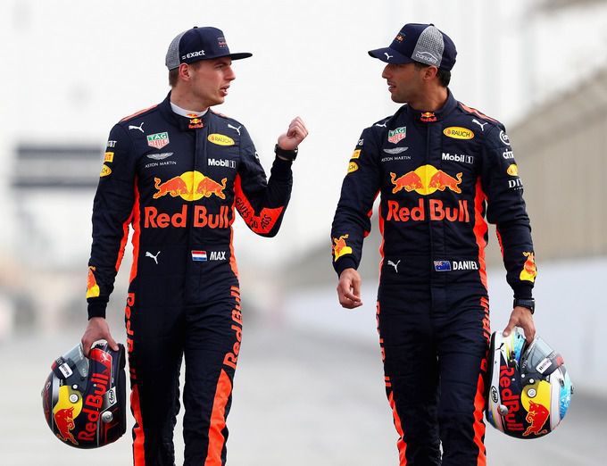 Daniel Ricciardo en Max Verstappen