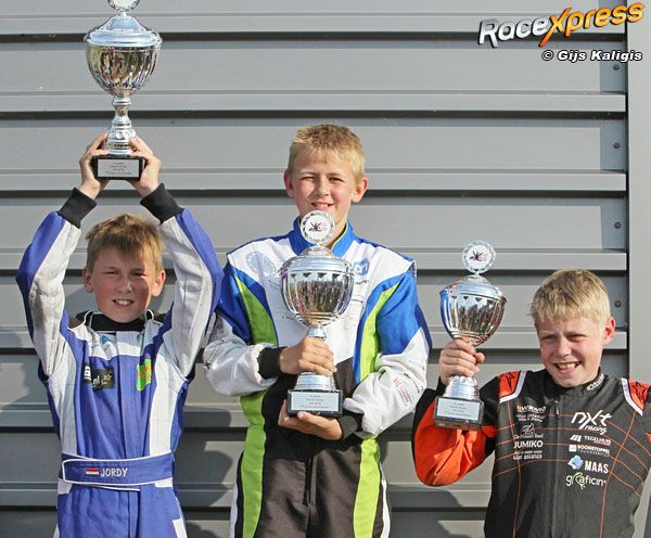 Podium NK Assen Jordy van de Goor en zijn teamgenootje Rico Hulzinga