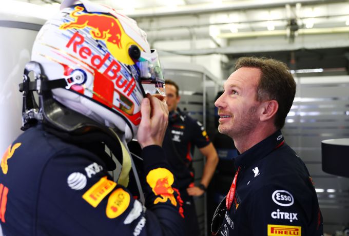 Max Verstappen en Christian Horner Red Bull F1