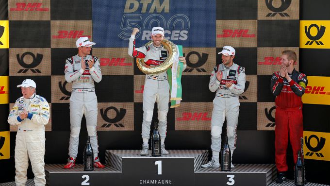 500e DTM Lausitzring podium Grohs Muller Rast Rockenfeller Eisner