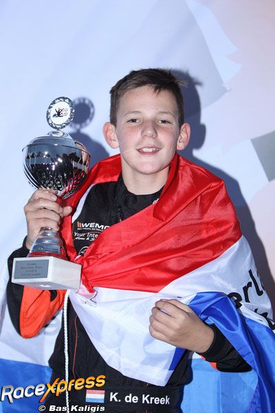 Kas de Kreek Nederlands kampioen karting Parolin Rocky in Rookie categorie