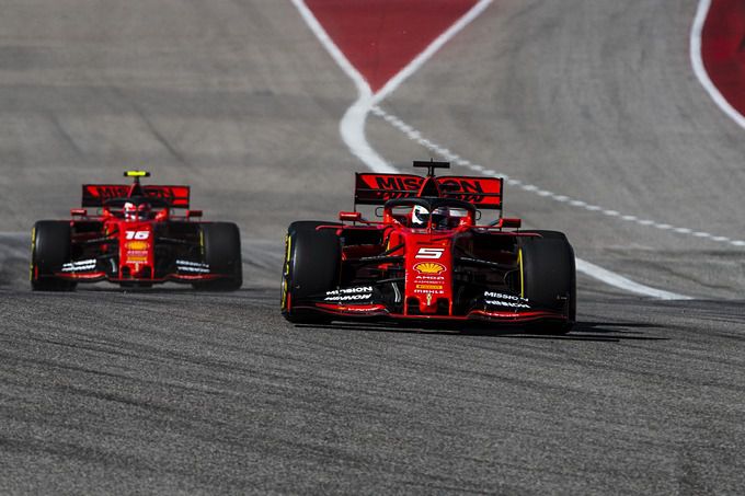 Ferrari F1 Sebastian Vettel en Charles Leclerc