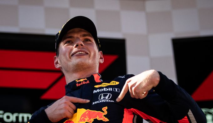 Max Verstappen Honda logo podium GP Oostenrijk 2019