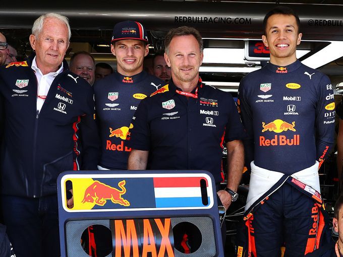 F1 Red Bull Racing Max Verstappen Alexander Albon Helmut Marko Christian Horner