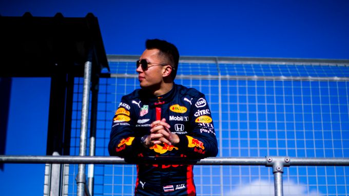 Red Bull Alex Albon in Max Verstappen out