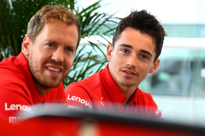 Sebastian_Vettel_Charles_Leclerc_portraits F1 Grand Prix Engeland