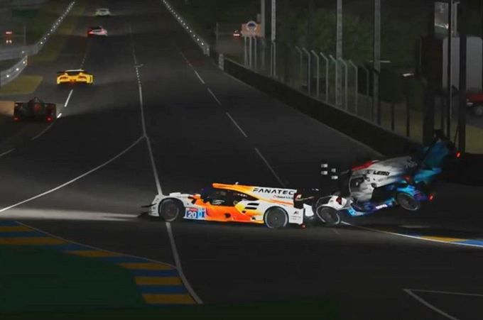 iRacing Max Verstappen crash virtual 24 Hours of Le Mans 2020