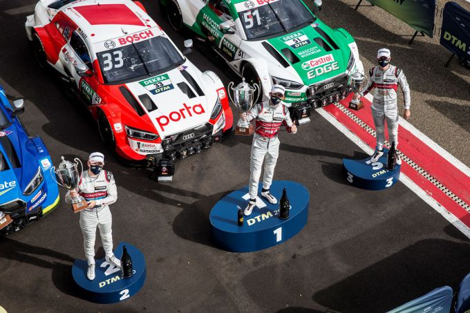 Zolder_DTM_podium_zaterdag_Race_1_Robin_Frijns_NED_Audi_Rene_Rast_GER_Audi_Nico_Muller_SUI_Audi_DTM