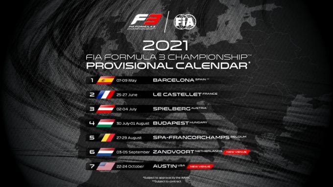Kalender FIA F3