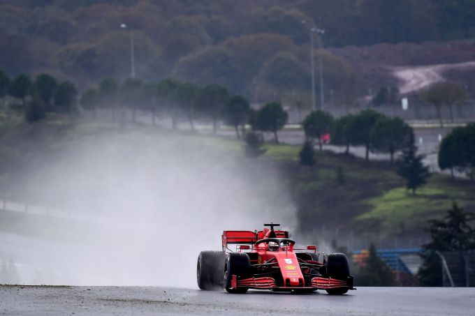 Sebastian Vettel F1 Ferrari GP Turkije 2020 actie regen