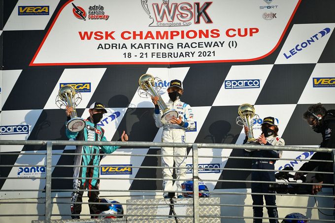 WSK podium Mini's winner Ren Lammers