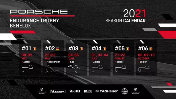 Porsche Endurance Trophy Benelux 2021 kalender