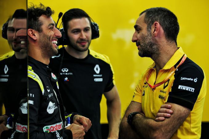 Cyril Abiteboul and Daniel Ricciardo F1