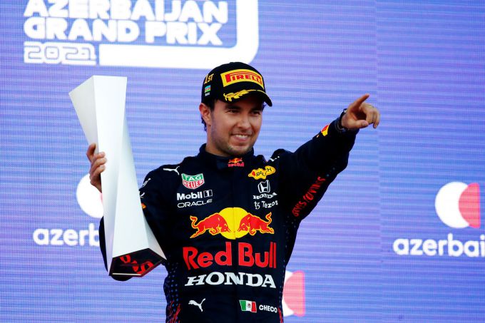 Sergio Prez Red Bull Racing F1 Bakoe podium