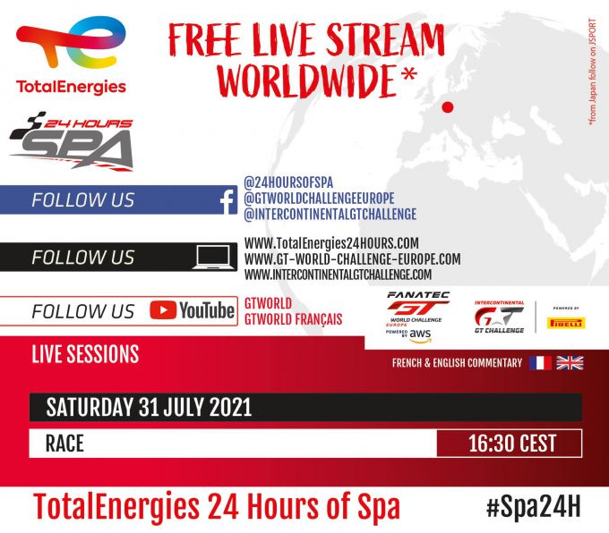 TotalEnergies 24 Hours of Spa 2021 LIVE STREAM promo