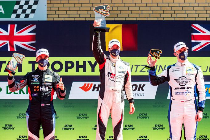 DTM_Trophy_Lausitzring_podium_zaterdag Green, Verdonck, Tregurtha