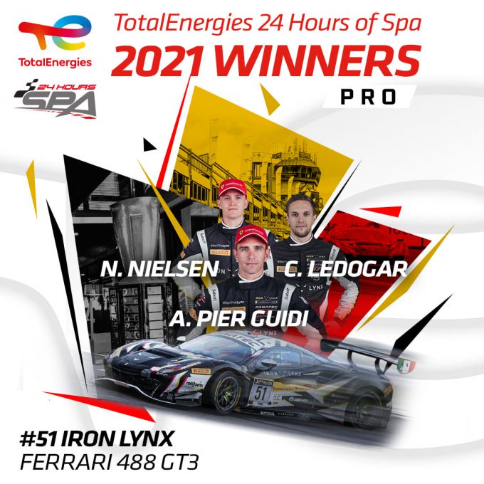 TotalEnergies 24 Hours of Spa 2021 winnaars PRO