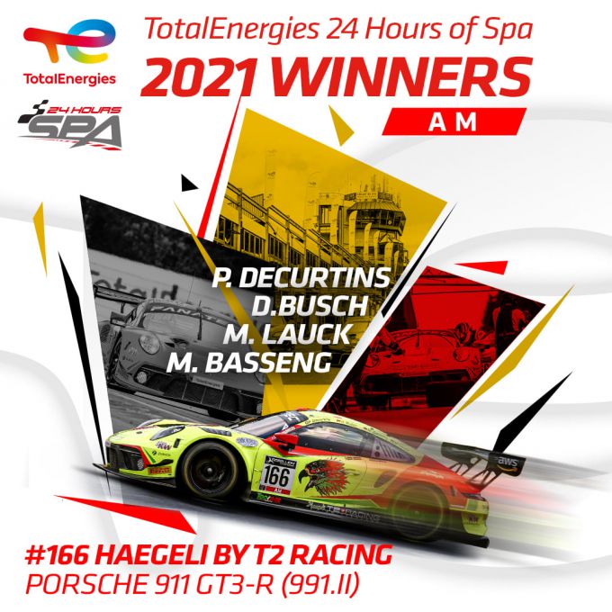 TotalEnergies 24 Hours of Spa 2021 winnaars AM Cup
