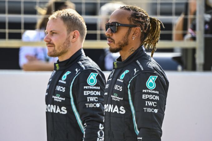 Valtteri Bottas en Lewis Hamilton F1 Mercedes Grand Prix