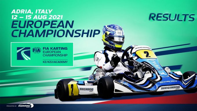 RESULTS: Race 2 FIA Karting European Championship KZ, KZ2 en Academy in Adria
