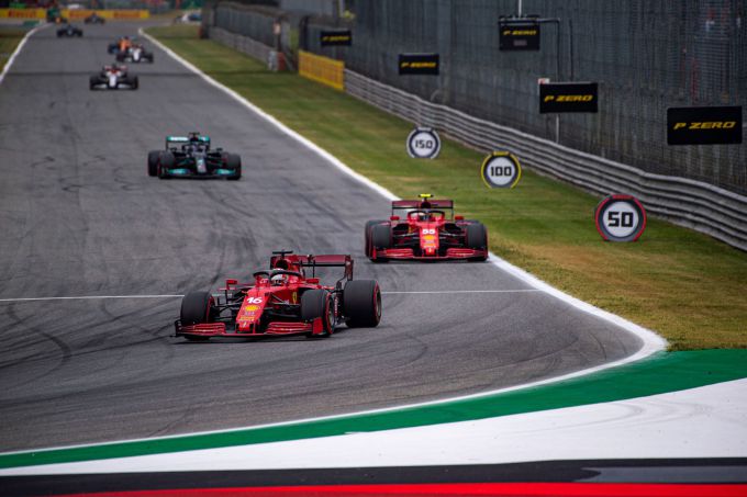 Ferrari F1 onderweg op vrijdag op Monza