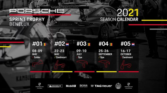 Porsche Sprint Trophy Benelux kalender 2021