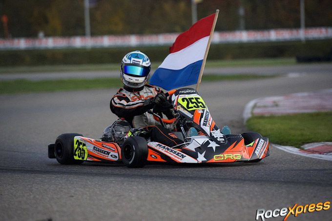 Jesse Smeets Nederalnds kampioen in de KZ 125 cc schakelkarts