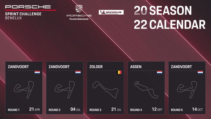 Porsche Sprint Challenge Benelux_kalender_2022