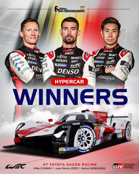 WEC TotalEnergies 6 Hours of Spa 2022 1 Toyota winnaar