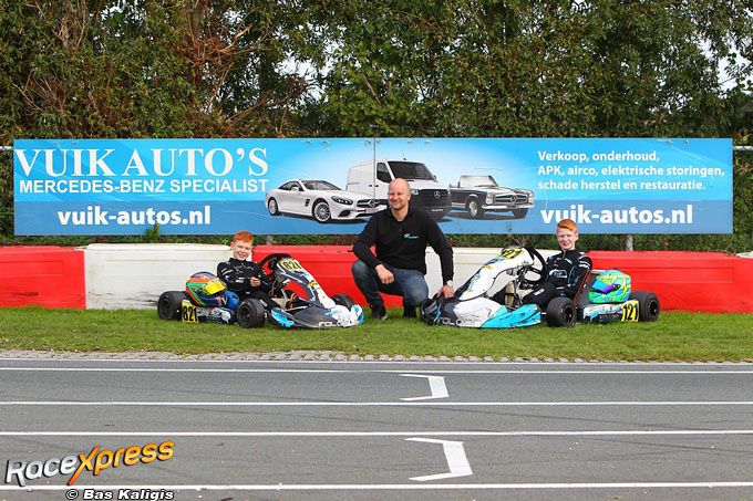 Henk Vuik met zonen luuk en Henk junior in de kartsport