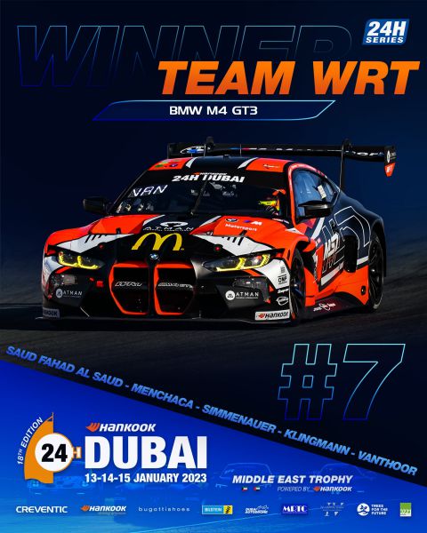 24H Dubai 2023 Team_WRT_BMW_M4_GT3 winnaar