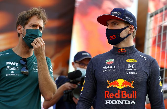 Sebastian Vettel en Max Verstappen