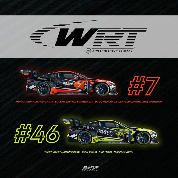 24H Dubai 2023 Team WRT Nr7 en Nr46 BMW M4 GT3