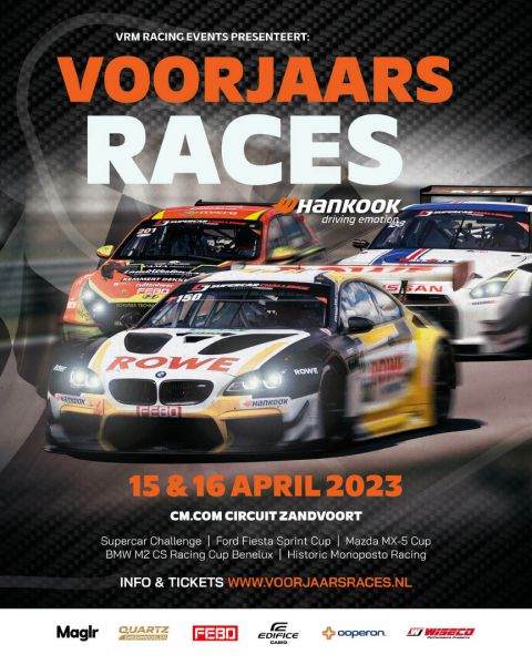 Supercar Challenge Voorjaarsraces Zandvoort event poster Voorjaarsraces 2023