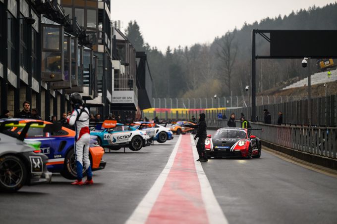 Porsche Carrera Cup Benelux pitstraat Spa-Francorchamps front