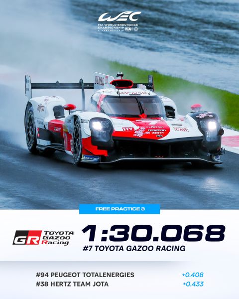 6 Hours of Fuji 2023 Toyota snelste tijd FP3 met 1.30.068